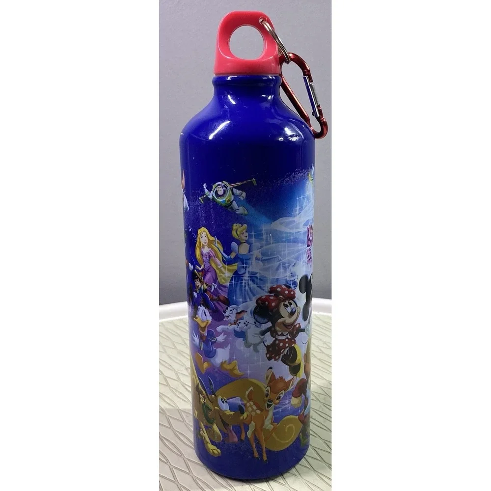 Walt Disney Mickey Mouse,Minnie,Goofy,Winnie,Eeyore Aluminum‎ Water Bottle 24oz.
